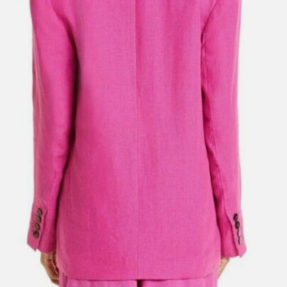 FARM RIO OVERSIZED LINEN HOT PINK BLAZER JACKET sz L - Picture 5 of 5